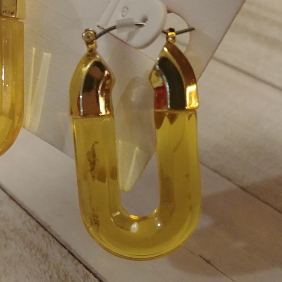 Christian Siriano Yellow Hoop Earrings - Picture 3 of 4